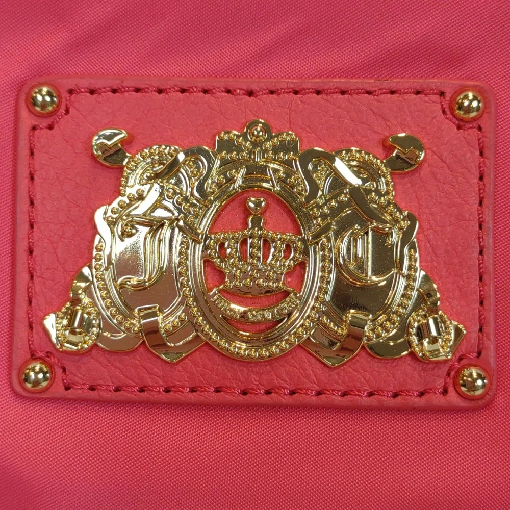 Juicy Couture Louisa Hot Pink Everyday Nylon Crossbody Bag Tassel Gold Chain
